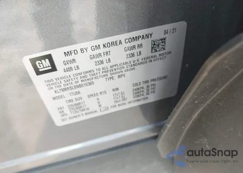 2022 Chevrolet Trailblazer Awd Lt from USA, damaged, VIN KL79MRSL8NB010369